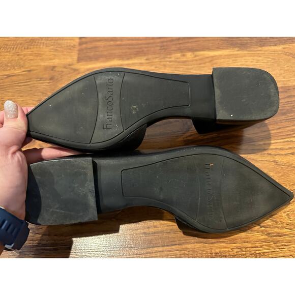 Franco Sarto Women's Neiman Leather Pointed Toe D'Orsay Flats – Black – Size 9 - Picture 7 of 10